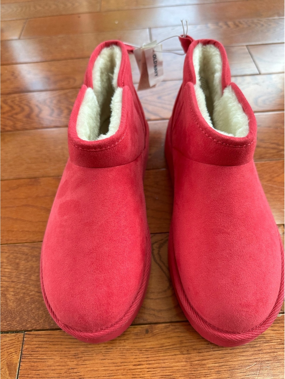 Old Navy Girls Size 4 Hot Pink Faux Fur Ankle Boots NWT